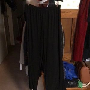 Black pants size 18 slinky material pull on with elastic